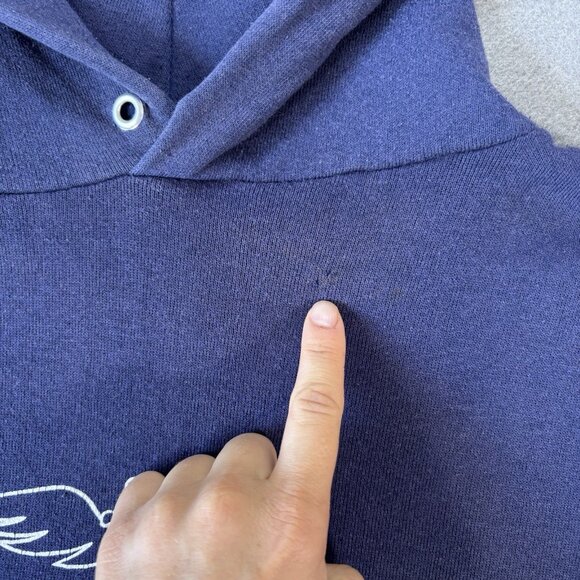 Vintage 80s Jerzees Hoodie Penn State Nurse Womens L Blue Faded USA Made RARE - Picture 3 of 14